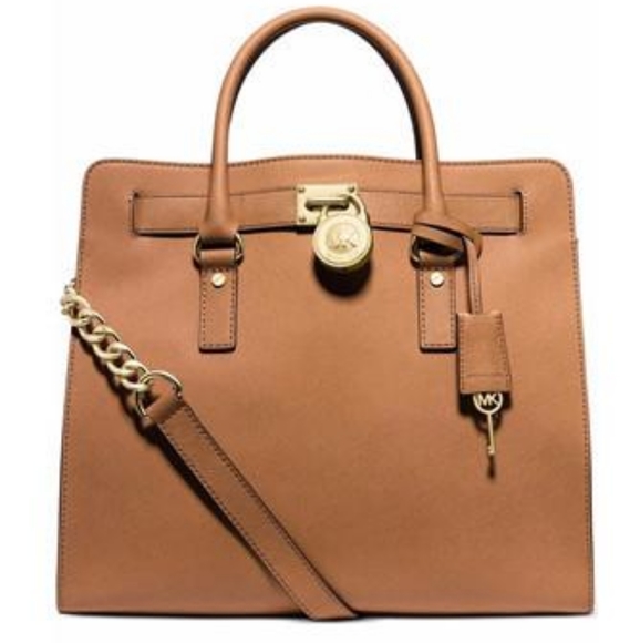 Michael Kors Large Hamilton Saffiano Tote Camel / Cognac Bag - Picture 4 of 12